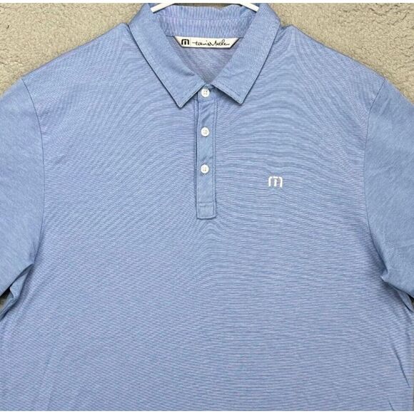Travis Mathew Shirt Adult XL Blue Pima Cotton Blend Golf Polo Athletic Rugby Men